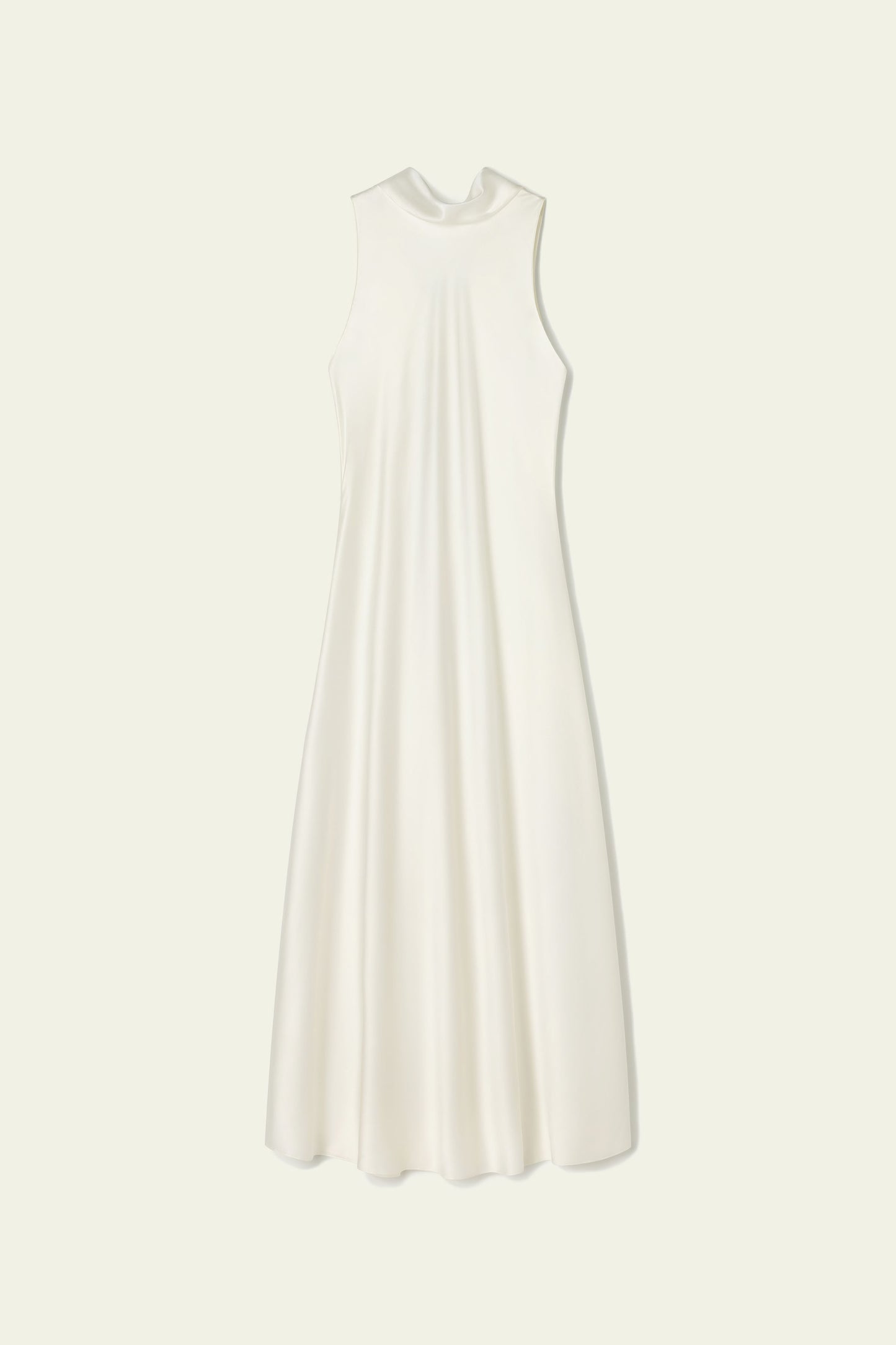 Robe midi sans manches avec col papillon.